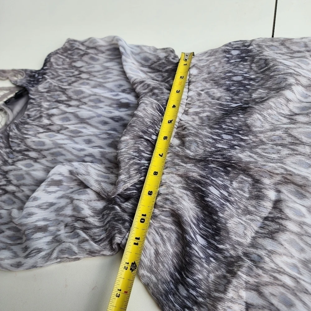 EXPRESS Sleeveless Gray Layered Dress Laced Neckline Elastic Waist Sz XS